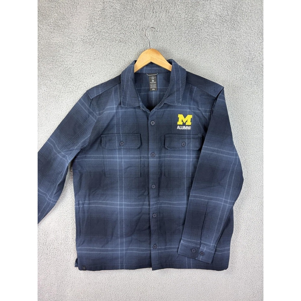 Michigan Wolverines Jacket Mens XL Blue Plaid NCAA Football Stormtech Alumni Men
